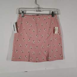 NWT Womens Floral Back Zip Flat Front Short Mini Skirt Size Small alternative image