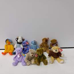 Bundle of 10 Assorted Beanie Baby Stuffed Animals