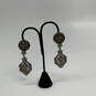 Designer Heidi Daus Silver-Tone Rhinestone Clip On Square Dangle Earrings image number 1