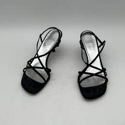 IOB Womens Suspend Black Leather Open Toe Slip-On Strappy Sandals Size 10 alternative image