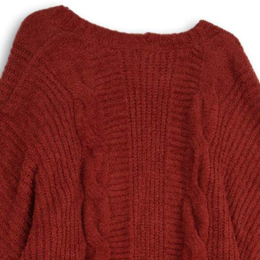 NWT Maurices Womens Red Knitted Long Sleeve Open Front Cardigan Sweater Size 3X image number 4