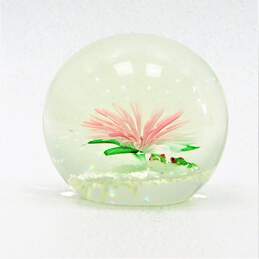 Vintage Murano Style Art Glass Flower & Frogs Paperweight alternative image