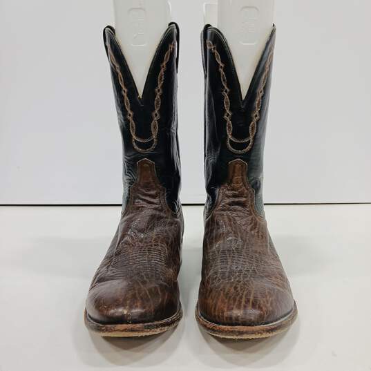 Men's Brown & Black Tony Lama Boots Size 11D image number 4
