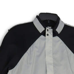 Mens Black Gray Mock Neck Long Sleeve Double Vent Golf Pullover Jacket Sz M