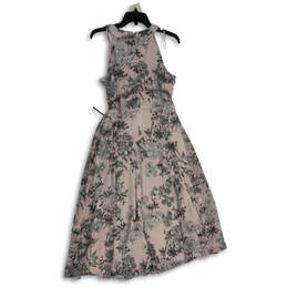 NWT Womens Pink Gray Floral Halter Neck Sleeveless A-Line Dress Size 8 alternative image