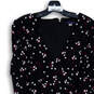 NWT Womens Black Floral Long Sleeve Ruffle Hem Back Zip Sheath Dress Sz 16 image number 3