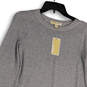 NWT Womens Gray Knitted Long Sleeve Crew Neck Short Sweater Dress Size XS image number 3