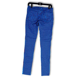 Womens Blue Purple Stripe Pockets Flat Front Skinny Leg Ankle Pants Size 5 alternative image