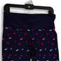 Womens Blue Pink Printed Elastic Waist Pull-On Ankle Leggings Size Medium image number 3