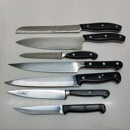 PAMPERED CHEF SELF-SHARPENING 8 & 5 LONG KITCHEN KNIVES VINTAGE SET OF 2