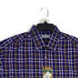 NWT Mens Blue Brown Plaid Spread Collar Short Sleeve Button-Up Shirt Sz 2XL image number 3