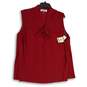 NWT Kasper Womens Red Sleeveless Tie Front Pullover Blouse Top Size 3X image number 1