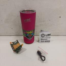 New Vibe Pink 18oz Tumbler With Water Resistant Bluetooth Speaker