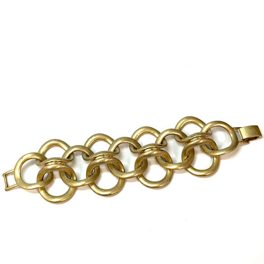 Designer Stella & Dot Gold-Tone Hammered Chunky Link Chain Bracelet image number 2