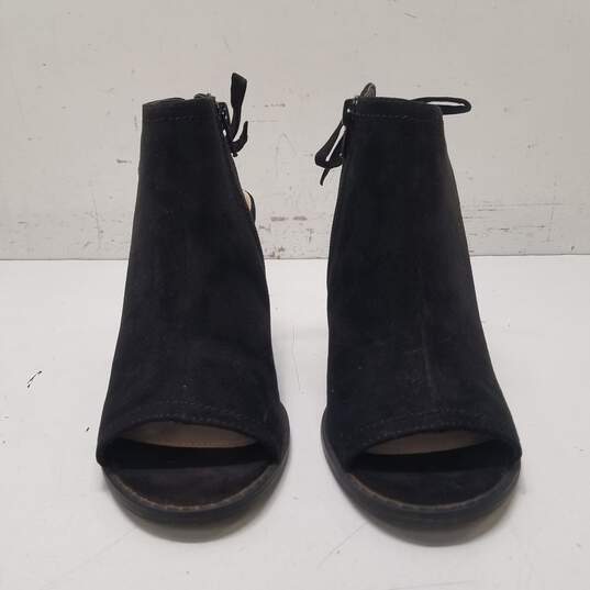 Lauren Conrad Sunflower Black Peep Toe Booties Women's Size 7 image number 5