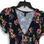 Forever 21 Womens Multicolor Floral V-Neck Flutter Sleeve Fit & Flare Dress Sz M image number 3