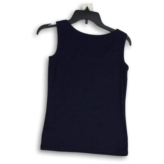 Talbots Womens Navy Blue Scoop Neck Sleeveless Pullover Tank Top Size XS image number 2