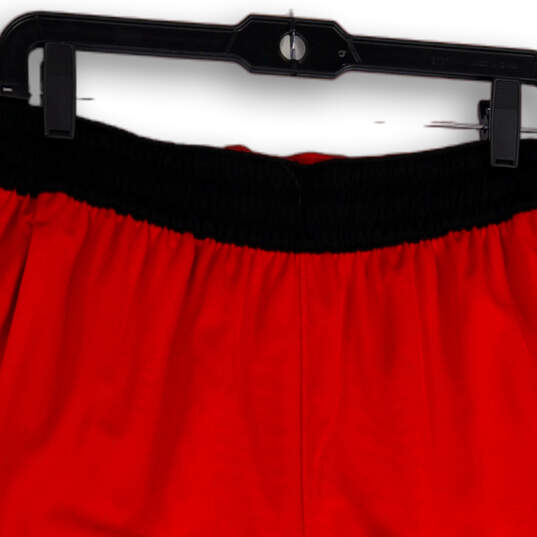NWT Mens Red Black Elastic Waist Loose Fit Basketball Athletic Shorts Sz M image number 4