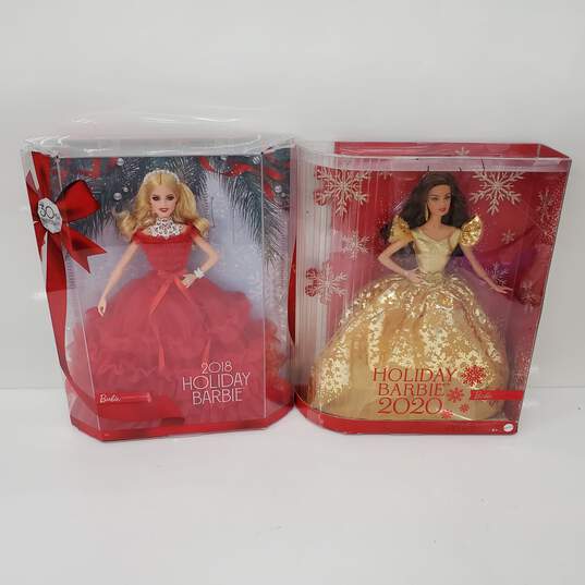 Barbie Holiday Barbie 2018 and 2020 Lot image number 1