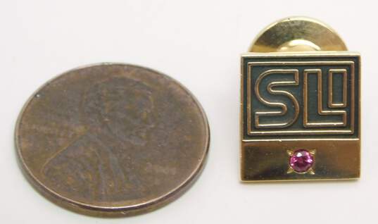 10K Yellow Gold SLI Faceted Ruby Accent Service Pin 1.9g image number 6
