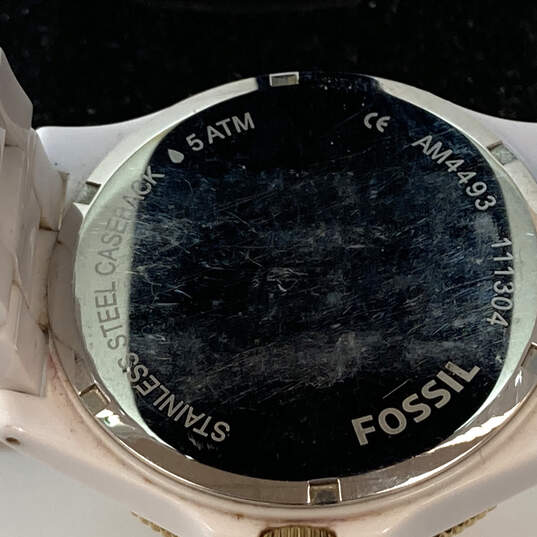 Designer Fossil Cecile AM-4493 White Stainless Steel Analog Wristwatch image number 4