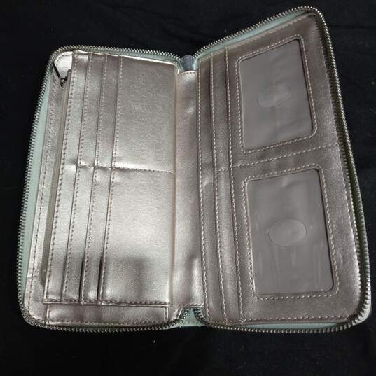 2PC Teal Satchel Style Handbag & Matching Wallet image number 5