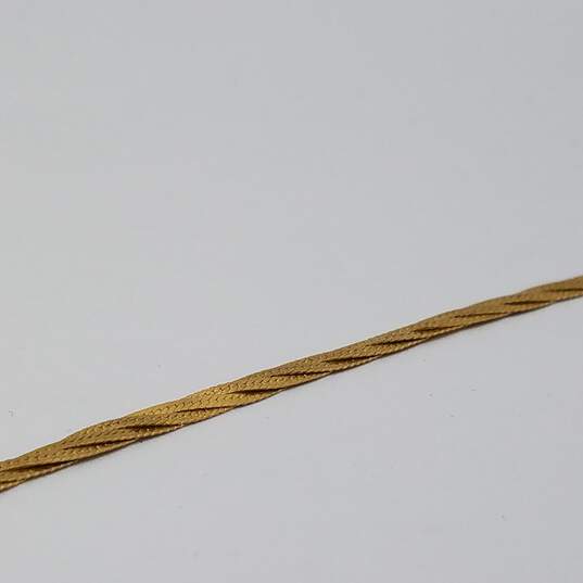 14k Gold Braided Herringbone Bracelet 2.5g image number 2