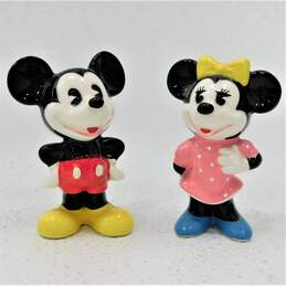 Vintage Ceramic Pie Eye Mickey and Minnie Mouse Figurines Walt Disney Japan