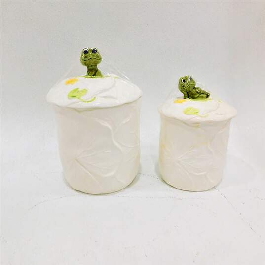 Vintage 1978 Neil The Frog Sears Roebuck 5 Piece Cannister Set image number 2