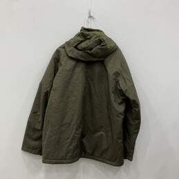 Mens Olive Green Long Sleeve Hooded Flap Pocket Full-Zip Parka Jacket Size XL alternative image