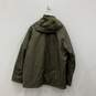 Mens Olive Green Long Sleeve Hooded Flap Pocket Full-Zip Parka Jacket Size XL image number 2