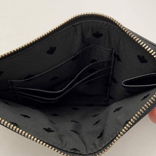 Kate Spade Womens Black Tan Leather Inner Pockets Zipper Wristlet Wallet Clutch image number 5