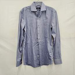 HUGO BOSS MN's Slim Fit Blue Print Dress Shirt Size 38/15