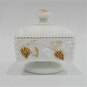 VTG Westmoreland Paneled Gold Grape Beaded Milk Glass Footed Candy Honey Dish image number 3