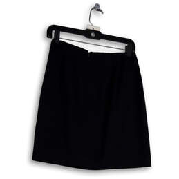 Womens Black Flat Front Back Zip Knee Length Straight & Pencil Skirt Size 6 alternative image