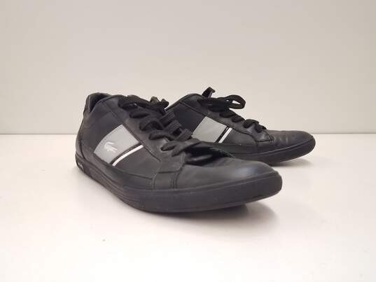 Lacoste Europa Black Leather Lace Up Sneakers Men's Size 10 M image number 1