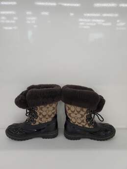 Women Coach fur Round-Toe Boots Size-7.5 alternative image