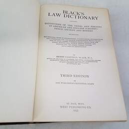1933 Black's Law Dictionary Third Edition alternative image