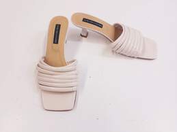 Chelsea Paris Beige Leather Mule Sandal Kitten Heels Shoes Size 38