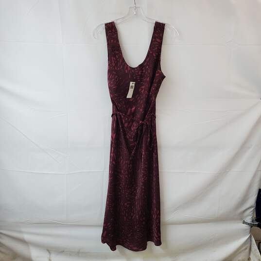 I.N.C. Burgundy Sleeveless Belted Dress WM Size L NWT image number 1