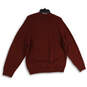 Mens Red Knitted Crew Neck Long Sleeve Pullover Sweater Size Medium image number 2