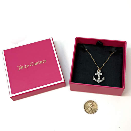 NWT Designer Juicy Couture Gold-Tone Marine Pendant Necklace With Box image number 5