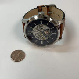 Designer Fossil ME-3154 Silver-Tone Stainless Steel Round Analog Wristwatch alternative image