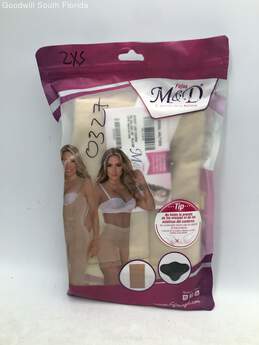 M&D Womens Beige Stretch Lightweight One-Piece Body Shaper Size 2XL With Tags