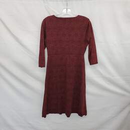 Toad & Co. Burgundy Patterned Fit & Flare Midi Dress WM Size S alternative image