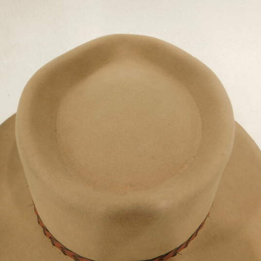 Australian Outback Collection JACKEROO Fur Felt Leather Beige Hat Size 7-1/2 image number 5