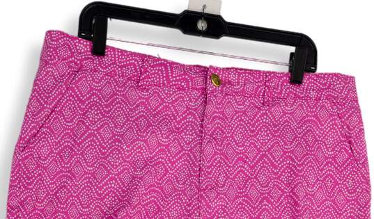 Stella Parker Womens Pink White Flat Front Slash Pocket Chino Shorts Size 16 image number 3