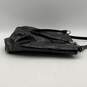 Coach Womens Black Leather Double Handle Outer Pocket Logo Charm Tote Handbag image number 5