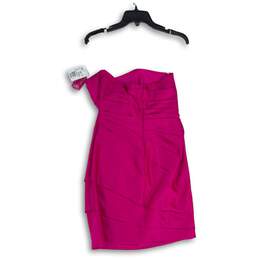 NWT David's Bridal Womens Pink Strapless Back Zip Wedding Mini Dress Size 8 alternative image