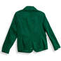 NWT Womens Green Notch Lapel Long Sleeve Two Button Blazer Size 10P image number 2